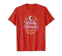 Witchy Woman : enchantement Mystique Lune et Balai T-Shirt, Homme, Rouge, L