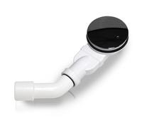 WITEN&NOCK Bonde d'écoulement Ø 90 mm - Siphon avec système anti-odeurs et filtre à cheveux avec couvercle chromé - Coude d'évacuation DN 40/50 mm - Hauteur d'encastrement : environ 36 mm