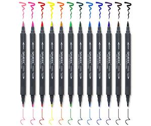 WITERY 12 Couleurs Marqueur Permanents Métallique Dessin Marqueurs à Feutre Double Pointe Stylos Peinture Anime Pour DIY Graffiti Céramique Pierres Galets Roche Porcelaine Métal