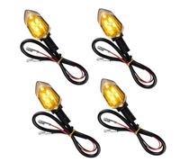Witfoam 4 Pièces Clignotant Moto LED 12V, Mini Clignotant Homologué E-Mark E24, Étanche IP65, Haute Luminosité 5 LED, Universel pour Moto, Scooter, Quad, Moped, Off-Road, Installation Facile
