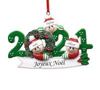 witfox 2024 Boule de noël Personnalisée - Décorations du Sapin de noël en Résine avec 2/3/4/5/6/7/8 Noms de Famille, Personnalisées Cadeaux de noël pour la Famille