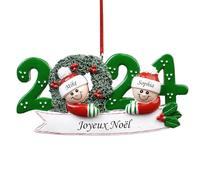 witfox 2024 Boule de noël Personnalisée - Décorations du Sapin de noël en Résine avec 2/3/4/5/6/7/8 Noms de Famille, Personnalisées Cadeaux de noël pour la Famille
