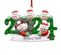 witfox 2024 Boule de noël Personnalisée - Décorations du Sapin de noël en Résine avec 2/3/4/5/6/7/8 Noms de Famille, Personnalisées Cadeaux de noël pour la Famille