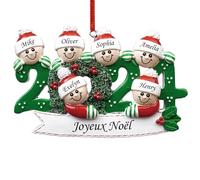 witfox 2024 Boule de noël Personnalisée - Décorations du Sapin de noël en Résine avec 2/3/4/5/6/7/8 Noms de Famille, Personnalisées Cadeaux de noël pour la Famille