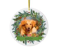 witfox Boule de noël Personnalisable Chiens avec Photo nom - 2024 Décorations du Sapin de noël Originales Cadeau noël Original Cadeaux de Noël pour Le Couple, la Famille et Les Amis Animal