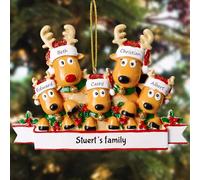 witfox Boule de noël personnalisée avec 2/3/4/5/6/7/8 Noms de Famille - 2024 Décorations du Sapin de noël en résine, personnalisées Cadeaux de Noël pour la Famille, Le Partenaire et Les Amis 5