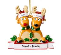 witfox Boule de noël personnalisée avec 2/3/4/5/6/7/8 Noms de Famille - 2024 Décorations du Sapin de noël en résine, personnalisées Cadeaux de Noël pour la Famille, Le Partenaire et Les Amis 2