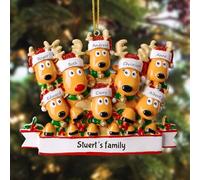 witfox Boule de noël personnalisée avec 2/3/4/5/6/7/8 Noms de Famille - 2024 Décorations du Sapin de noël en résine, personnalisées Cadeaux de Noël pour la Famille, Le Partenaire et Les Amis 8
