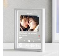 Witfox Cadre Plaque Spotify Personnalisé - Cadre Photo Personnalisée avec Nom de l'artiste,Chanson et Photo,Cadeau pour Copain Copine Original,Cadeaux pour Anniversaire, Noël et Saint-Valentin-13*18