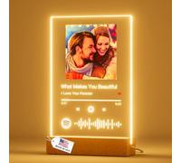 witfox Custom Spotify Plaque Anniversary Ideal Gifts for Him - Spotify Glass Plaque Birthday Gifts for Women - Personalized Acrylic Song with Photo Music Plaque - Customized Gifts for Her