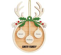 witfox Pendentif de Noël personnalisée avec 3 nom - 2023 2023 Décorations du Sapin de noël en Bois, personnalisées Cadeaux de Noël pour la Famille, Le Partenaire et Les Amis