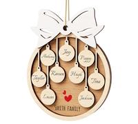witfox Pendentif de Noël personnalisée avec 9 nom - 2023 2023 Décorations du Sapin de noël en Bois, personnalisées Cadeaux de Noël pour la Famille, Le Partenaire et Les Amis