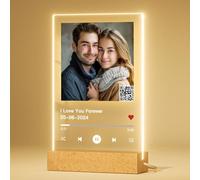 witfox Plaque Spotify Personnalisé avec QR code- Cadre Photo Personnalisée en acrylique, cadeau personnalisé pour anniversaire, fête des pères, Fête des mères,Noël,femme homme-22x15cm