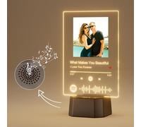 witfox Plaque Spotify Personnalisé Bluetooth - Lampe Photo Personnalisée en Acrylique Avec 7 couleurs de lumière-Cadeaux pour Les Anniversaires et La Saint-Valentin Noël
