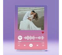 witfox Plaque Spotify Personnalisé - Cadre Spotify Photo Personnalisée en acrylique, Cadeau pour Copain Copine Original-Cadeaux pour les anniversaires et la Saint-Valentin Noël-12.7 * 17.8 * 0.3cm