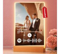 witfox Plaque Spotify Personnalisé - Veilleuse LED avec Photo et Code Spotify, Cadeaux personnalisés pour anniversaires, les petites amies, Fête des Pères/Mères,Noël Décoration Intérieure-22 * 15cm