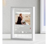 witfox Plaque Spotify Personnalisée avec Cadre Photo - Cadre Photo Blanc Personnalisé avec Plaques musique, Idéal pour Les Cadeaux De La Saint-Valentin et Les Cadeaux De Noël