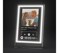 witfox Plaque Spotify personnalisée Cadeau de St Valentin pour Homme, Acrylique Personnalisé Chansons avec Photo, Plaque Musique Néon Personnalisée pour Une Personne Préférée