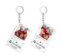 witfox Porte clé Photo Personnalisé - Cadre Photo Personnalisée avec Nom Photo, Cadeau pour Copain Copine Original, Cadeaux pour Anniversaire, Noël et Saint-Valentin-2PACK,5 * 8CM