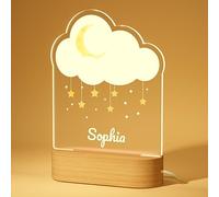 witfox Veilleuse Bébé Personnalisé - Veilleuse Un Nuage,Naissance Personnalisé, Cadeau de Décoration Pour Fille, Cadeau de Baptême Pour Bebe Naissance Garçon et Fille
