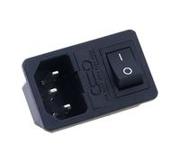 With 10A Fuse! Red Rocker Switch Fused IEC320 C14 Inlet Power Socket Fuse Switch Connector Plug Connector Red Green Blue Black NWPNLXEA(Nero)