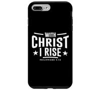 with Christ I Rise Bible Verse Philippiens 4:13 Christian Coque pour iPhone 7 Plus/8 Plus