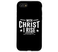 with Christ I Rise Bible Verse Philippiens 4:13 Christian Coque pour iPhone SE (2020) / 7/8