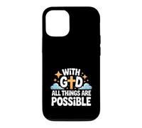 with God All Things are Possible Bible Verse Christian Jésus Coque pour iPhone 12/12 Pro