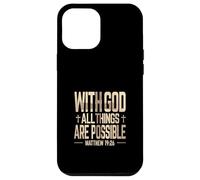 with God All Things are Possible Matthew 19:26 Faith Meme Coque pour iPhone 12 Pro Max