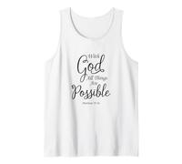 with God All Things are Possible Matthew Bible Verse Jésus Débardeur