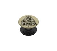 with God All Things are Possible | Matthieu 19:26 Bible Faith PopSockets PopGrip Adhésif