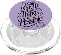 with God All Things are Possible | Matthieu 19:26 PopSockets PopGrip pour MagSafe