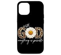 with God All Things are Possible Tournesol Faith Christian Coque pour iPhone 12/12 Pro
