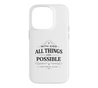 with God All Things Matthew 19:26 Verse biblique chrétienne Coque pour iPhone 14 Pro