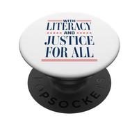 with Literacy and Justice for All Read Banned Books Activist PopSockets PopGrip Adhésif
