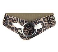 with love, Vanessa & Melissa Frentree Ceinture élastique pour femmes, ceinture de 6 cm de large avec boucle dorée, ceinture stretch