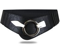 with love, Vanessa & Melissa Frentree Ceinture élastique pour femmes, ceinture de 6 cm de large avec boucle dorée, ceinture stretch