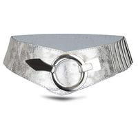 with love, Vanessa & Melissa Frentree Ceinture élastique pour femmes, ceinture de 6 cm de large avec boucle dorée, ceinture stretch