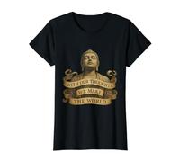 with Our Thoughts We Make The World - Citation de Bouddha - LOA T-Shirt Graphique avec Valeur, Femme, Noir, M