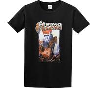 with Saxon 'Crusader' T-Shirt Funny Top Tee Camiseta Short-Sleeve for Men Manches Courtes(Large)