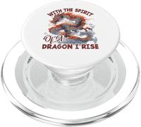 with The Spirit of A Dragon I Rise Dragon Dragons PopSockets PopGrip pour MagSafe