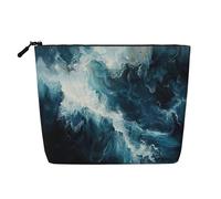 Within The Tides Trousse de maquillage imprimée pour femme, trousse de maquillage imitation lin, grande capacité, parfaite pour les voyages et un usage quotidien, Noir , Taille unique