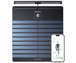 Withings Body Scan, BIA Segmentaire, ECG, Wifi & Bluetooth, Noir | ECG 6 canaux avec détection de FA, analyse segmentaire, âge vasculaire, Wifi & Bluetooth, iOS & Google Health