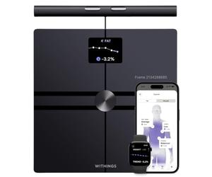 Withings BodyFit | Balance Connectée 8 Électrodes, ECG, 40+ Mesures | Balance Connectée, Bilan Métabolique & Cardiovasculaire Avancé, Poignée Intégrée, Analyse 6 Zones, Âge Vasculaire, Wi-Fi