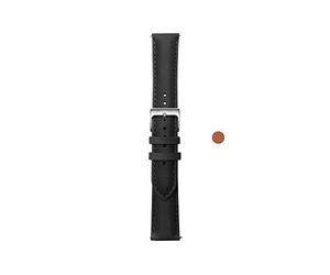 Withings Mixte Withings - Sport en Bracelet Cuir Marron pour Steel HR, Noir Boucle Argent Courbé, 20mm EU