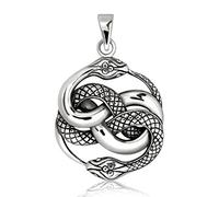 Withlovesilver Argent sterling 925 Ouroboros infinity Serpent Serpent Pendentif