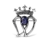 WithLoveSilver Broche en argent sterling avec cœur et améthyste ovale Style écossais