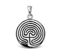 WithLoveSilver Pendentif labyrinthe celtique en argent sterling 925, sans pierre précieuse, Argent sterling, Pas de gemme
