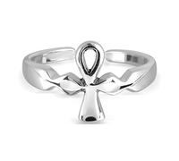 WithLoveSilver Petite bague d'orteil en argent sterling 925 avec croix égyptienne Ankh de vie