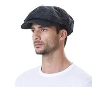 WITHMOONS Béret Casquette Chapeau Newsboy Hat Wool Felt Simple Gatsby Ivy Cap SL3525 (Black)